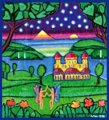 Malerei mit dem Titel "Starlight" von Arias, Original-Kunstwerk, Öl