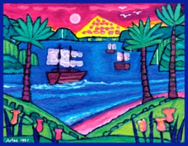 Malerei mit dem Titel "The Innerocean" von Arias, Original-Kunstwerk, Öl