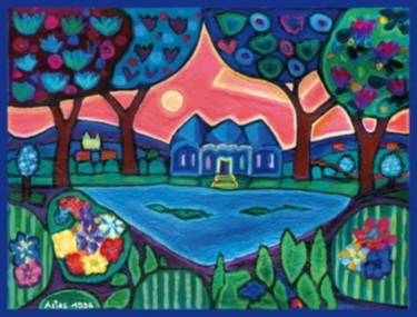 Malerei mit dem Titel "Rebirth in a blue H…" von Arias, Original-Kunstwerk, Öl