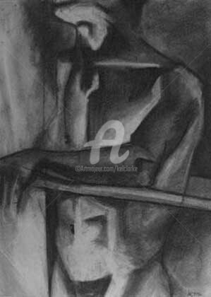 "Male Figure" başlıklı Resim Kel Clarke tarafından, Orijinal sanat, Karakalem