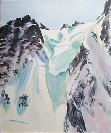 Face nord du Triolet, Chamonix, France Peinture intitulée "Face nord du Triole…" par Philippe Juttens, Œuvre d'art originale, Huile