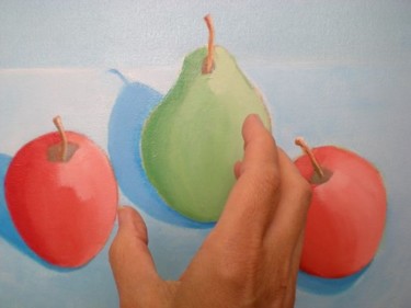 Peinture intitulée "nature vivante, pom…" par Morgane A., Œuvre d'art originale