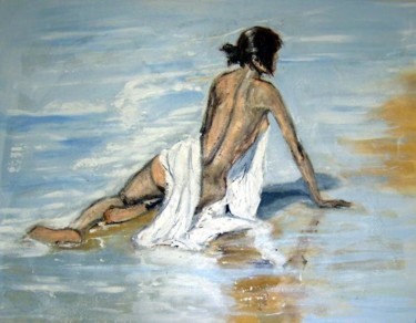 Painting titled "Women on the beach" by Gunter Kreil, Original Artwork, Oil