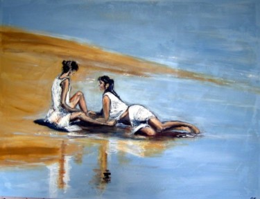 Painting titled "Beach life" by Gunter Kreil, Original Artwork