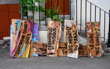 Peinture intitulée "signaletique" par Béopé, Œuvre d'art originale