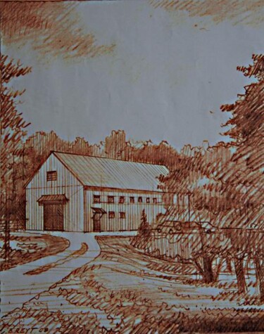 Malerei mit dem Titel "BARN" von Boris Reyt, Original-Kunstwerk