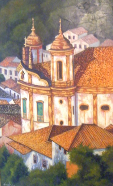Peinture intitulée "Telhafos de Ouro Pr…" par Sandro José Da Silva, Œuvre d'art originale, Huile