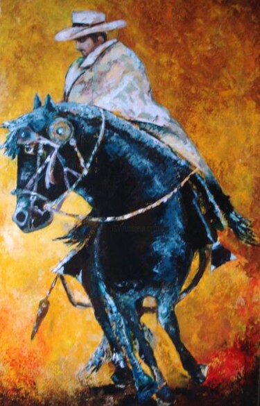 Pintura titulada "SOL DE PAIJAN" por Daniella Arteaga Vallarino, Obra de arte original, Oleo