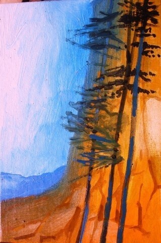 Peinture intitulée "CARRIERE D'OCRE" par Michel Moskovtchenko, Œuvre d'art originale, Huile