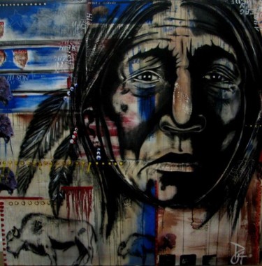 Painting titled "the boudary line" by Pascal A Pelletier, Original Artwork