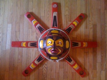 Painting titled "sun mask" by Pascal A Pelletier, Original Artwork