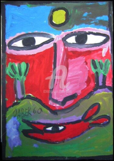 Sculpture intitulée "Paysage visage" par Monsieur Jaber, Œuvre d'art originale