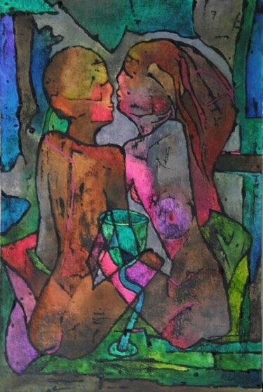 Malarstwo zatytułowany „Razem; Together” autorstwa Małgorzata Krasucka, Oryginalna praca, Olej