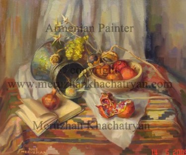 Картина под названием "The old kind Armeni…" - Meruzhan Khachatryan, Подлинное произведение искусства, Масло