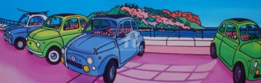 Peinture intitulée "Cassis et les fiat…" par Gwendoline Pieters, Œuvre d'art originale, Huile
