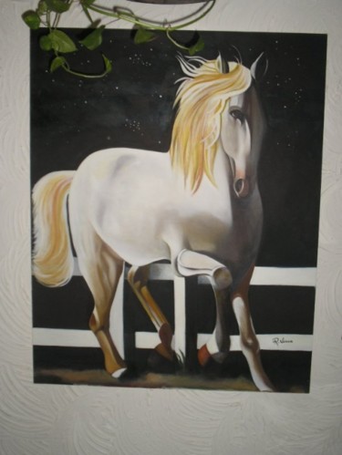 Pintura intitulada "ANDALUZ BRANCO" por Regina Viana, Obras de arte originais, Óleo