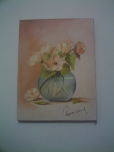 Painting titled "FLORES" by Regina Viana, Original Artwork, Oil