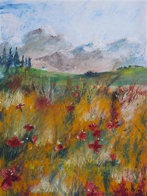 Peinture intitulée "mon pays imaginaire" par David Marchal, Œuvre d'art originale, Huile
