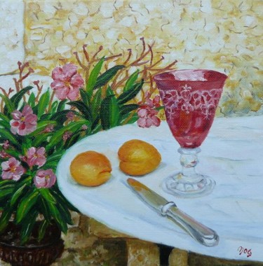 Peinture intitulée "Le verre de Louis" par Mog, Œuvre d'art originale, Huile