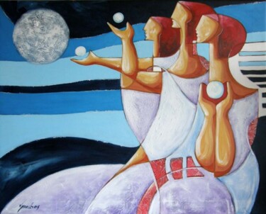 Pintura intitulada "Conexão" por Vitor Moinhos, Obras de arte originais, Acrílico