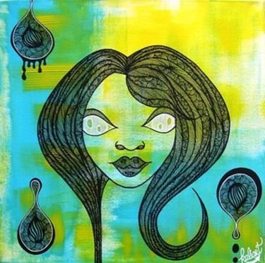 Peinture intitulée "* Miss HYPNOTIK *" par Kaliart, Œuvre d'art originale