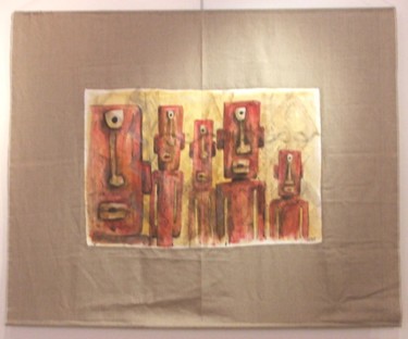 Schilderij getiteld "toile lin naturel" door Wally, Origineel Kunstwerk