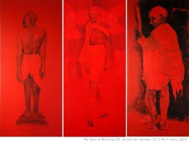 Painting titled "my soul is burning…" by Raj Kumar Mazinder, Original Artwork