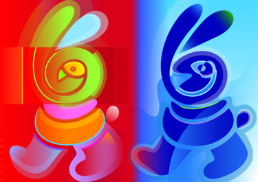 From Blue To Red | Von Blau zu Rot | du bleu au rouge Digital Arts με τίτλο "From Blue To Red |…" από Bernd Wachtmeister, Αυθεντικά έργα τέχνης, 2D ψηφιακή εργασία