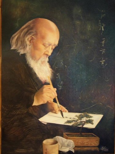 Peinture intitulée "Révélation à un sage" par Isha, Œuvre d'art originale, Huile