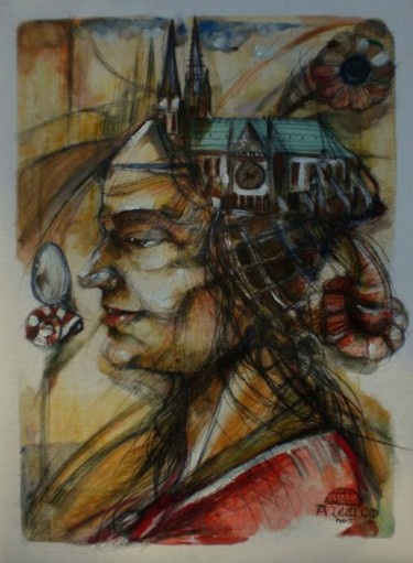Painting titled "VÂNITÂS (El apoteos…" by Alexander Leal Cid, Original Artwork, Oil
