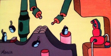Pittura intitolato "La creazione del li…" da Manu Zuccarotta, Opera d'arte originale