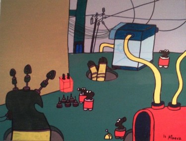 Pittura intitolato "La Fabbrica" da Manu Zuccarotta, Opera d'arte originale