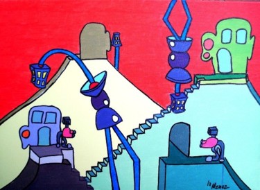 Pittura intitolato "La città" da Manu Zuccarotta, Opera d'arte originale