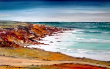 Peinture intitulée "entre ciel et mer q…" par André Kermorvant, Œuvre d'art originale, Huile