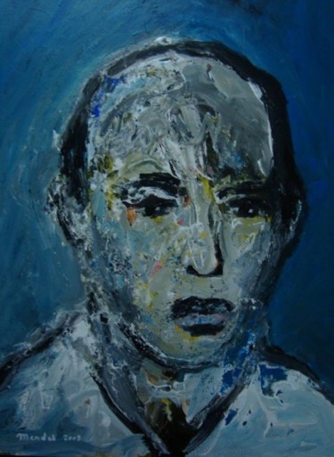 Painting titled "The Moon" by Mendelart, Original Artwork