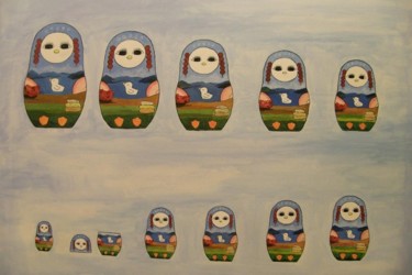 Painting titled "Chinese Matryoshka" by Kai-Yu Sun, Original Artwork