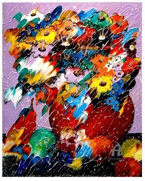 Fleurs aux aromes fruités-Sold by Galerie Relais des Époques 제목이 "Fleurs aux aromes f…"인 미술작품 Charles Carson로, 원작, 기름