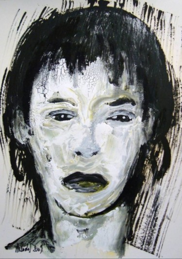 Painting titled "Angélique" by Mendelart, Original Artwork, Oil