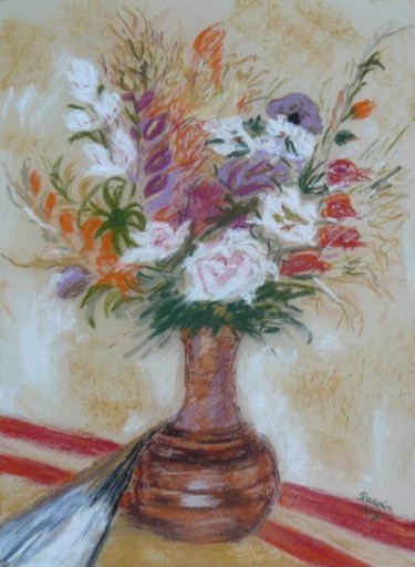 Peinture intitulée "Le bouquet" par Mog, Œuvre d'art originale, Pastel