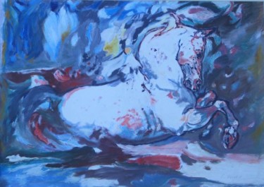 Malerei mit dem Titel "Spanisches Pferd -…" von Roswitha Förster, Original-Kunstwerk