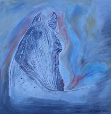 Malerei mit dem Titel "arabischer Schimmel…" von Roswitha Förster, Original-Kunstwerk