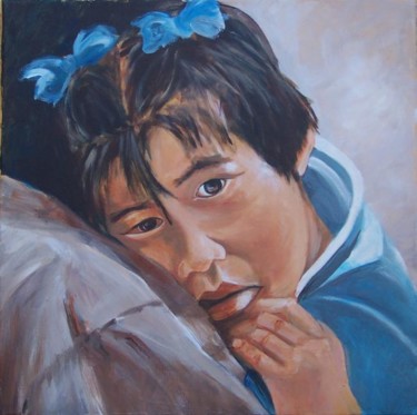 Peinture intitulée "si pres du coeur!" par Anne-Frédérique Ferret, Œuvre d'art originale