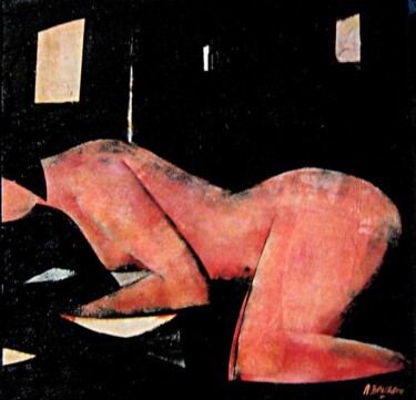Peinture intitulée "une nuit" par Andre Bourdin, Œuvre d'art originale, Huile