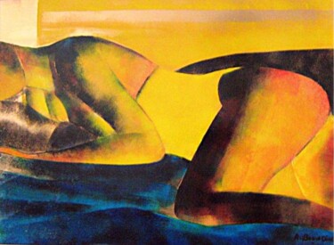repos Peinture intitulée "repos" par Andre Bourdin, Œuvre d'art originale, Huile