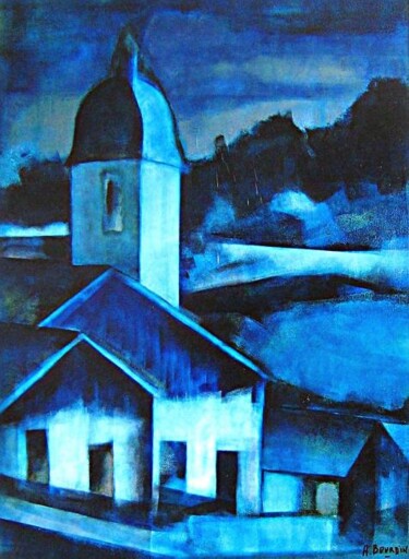 Peinture intitulée "belle nuit" par Andre Bourdin, Œuvre d'art originale