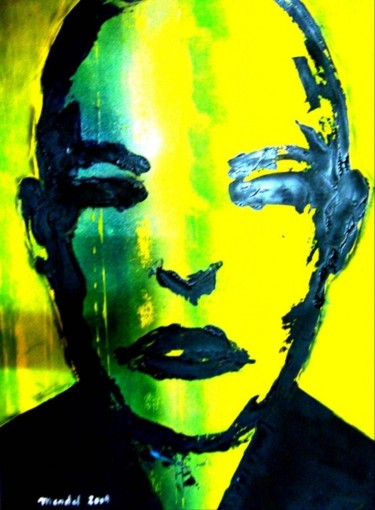 Painting titled "Green Day" by Mendelart, Original Artwork, Oil
