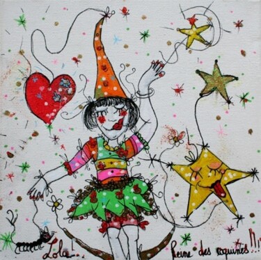 Peinture intitulée "Lola, reine des coq…" par Emilie Teillaud, Œuvre d'art originale