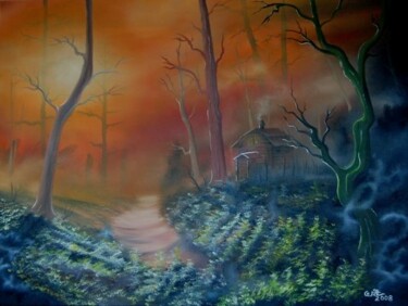 Peinture intitulée "Casa de bruxas" par Wilson Caetano Pereira, Œuvre d'art originale, Huile