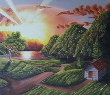 Peinture intitulée "Casa no paraiso" par Wilson Caetano Pereira, Œuvre d'art originale, Huile
