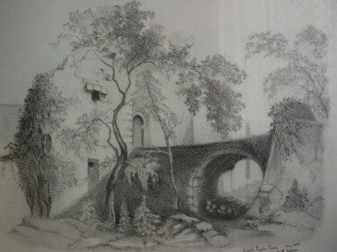 " Paysage " d'après Eugène CICERI Dessin intitulée "" Paysage " d'après…" par Catherine Bantwell Huiban, Œuvre d'art originale, Crayon